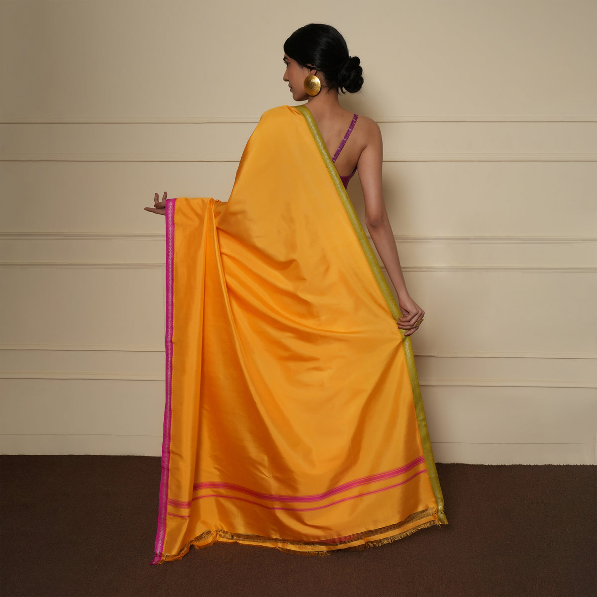 SANJUKTA Handwoven Silk Saree - Sun Yellow
