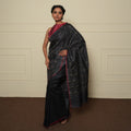Neer Zari Handwoven Tussar Silk Saree - Black