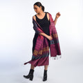 Parvat Handwoven Tussar Silk Dupatta - Grape wine