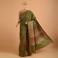BHOR Handwoven Tussar Silk Saree - Henna Green