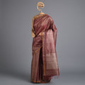 MACHLI (FISH) Handwoven Tussar Silk Saree - Steel Wine