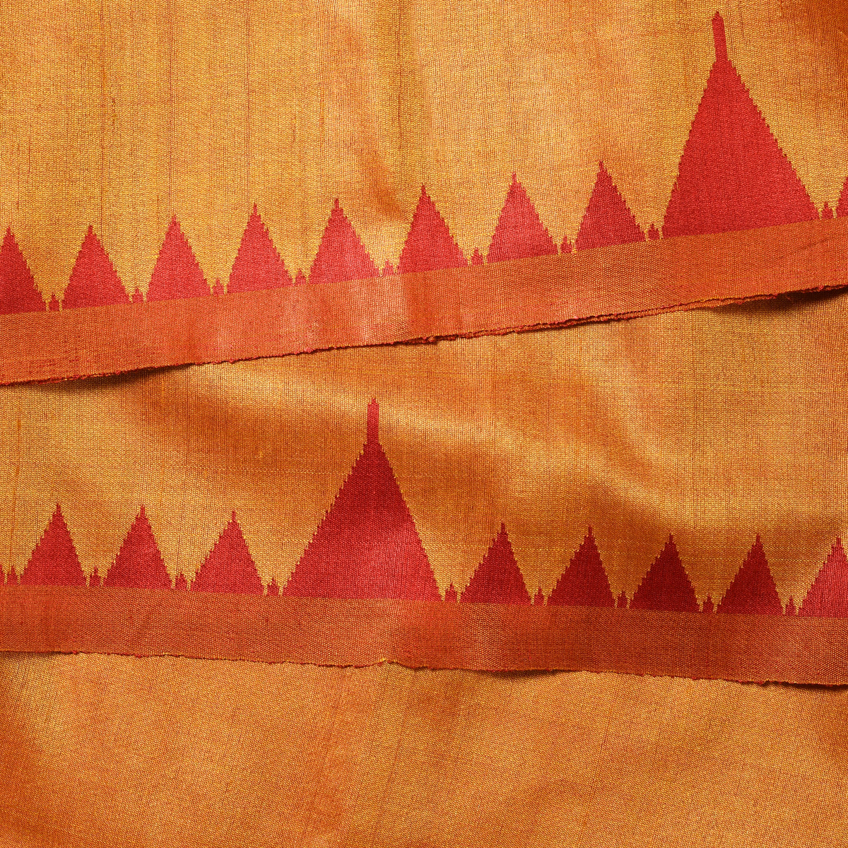 KUMBHA Handwoven Tussar Silk Saree  - Golden Yellow