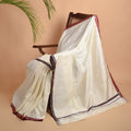 SANJUKTA Handwoven Silk Saree - Ivory
