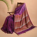 JHOTI Handwoven Tussar Silk Saree - Purple