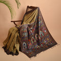 DOLABEDI Handwoven Tussar Silk Saree - copper
