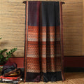JHOTI Handspun Tussar Silk Saree - Gunmetal