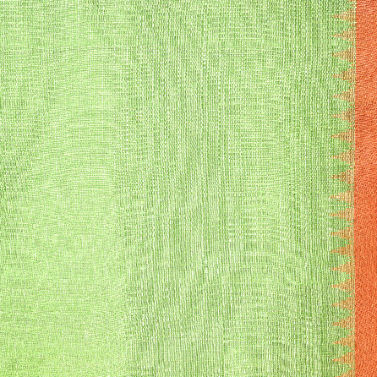 DESI KUMBHA Handwoven Tussar/Cotton Saree - Ivory Gold Green Border