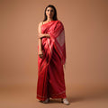 MACHLI (FISH) Handwoven Tussar Silk Saree - Red
