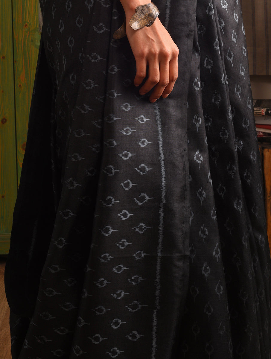JYOTI Handwoven Silk Saree -  Black